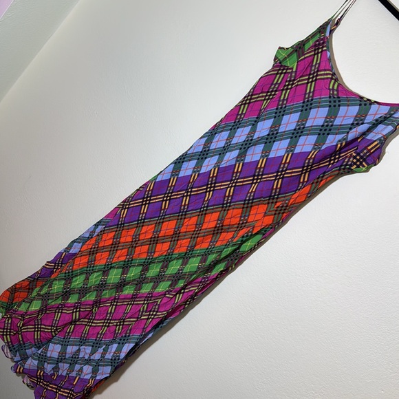 RIXO XL US12 Holly rainbow multicolor check print dress - Picture 13 of 16